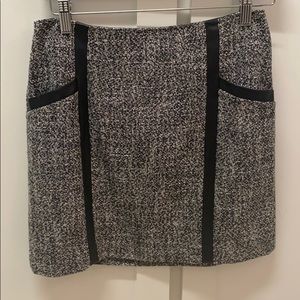 Skirt with faux leather accents